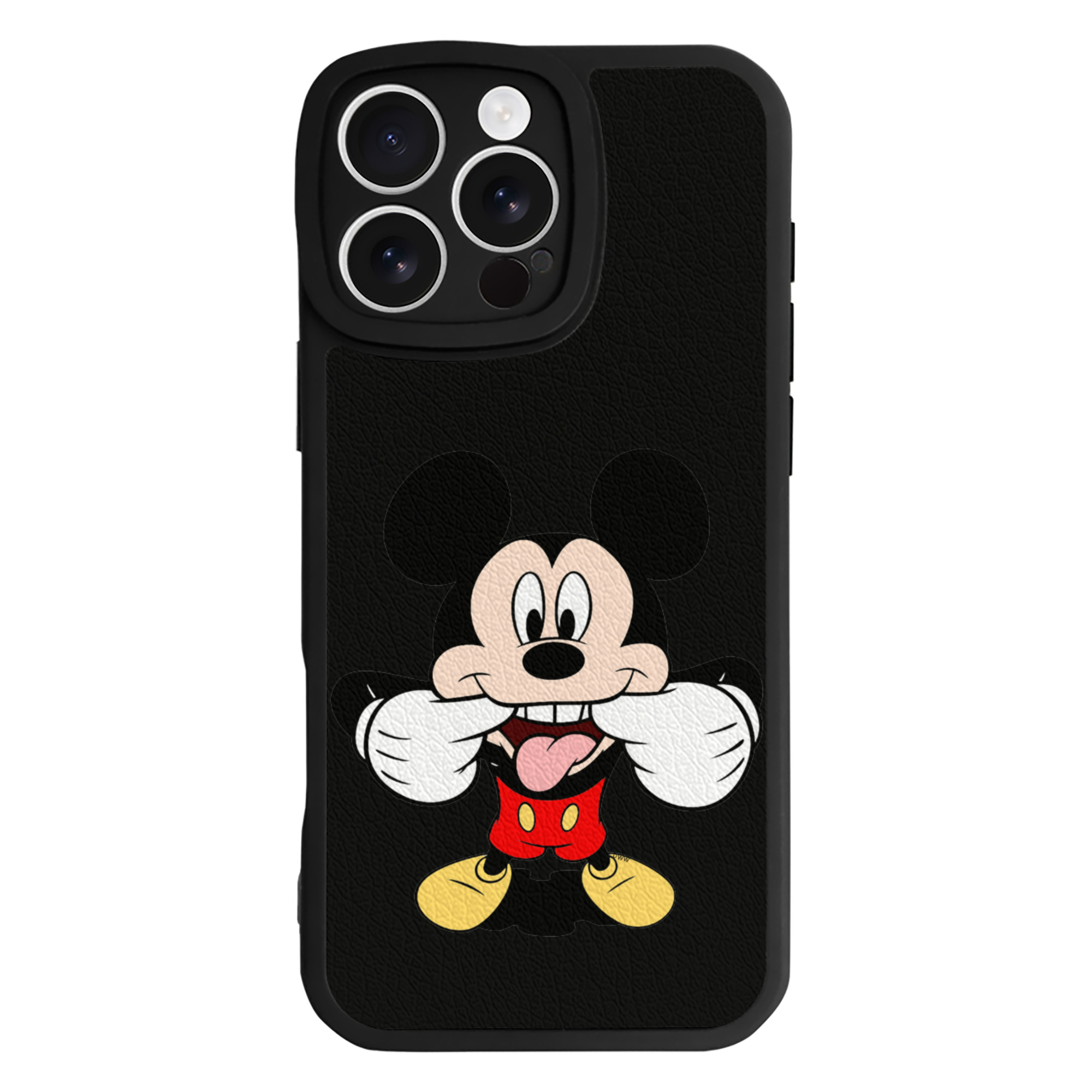 （画像用） ミッキーマウス Mickey Mouse 【iPhone 16シリーズ対応】シリコンスマホケース（レザー調） 材質：シリコン